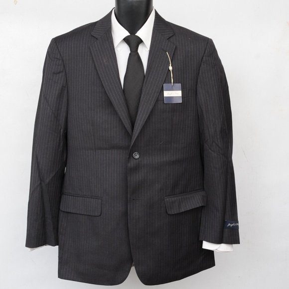 Joseph & Feiss Dark Charcoal Multi Pinstripe Wool 2 Butt Jacket Mens Size 40 R - Picture 1 of 11